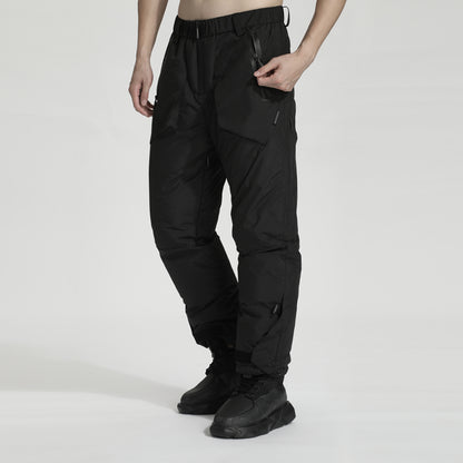 Loose/Relaxed Fit Warrior Down Pants With Elastic Waistband For men