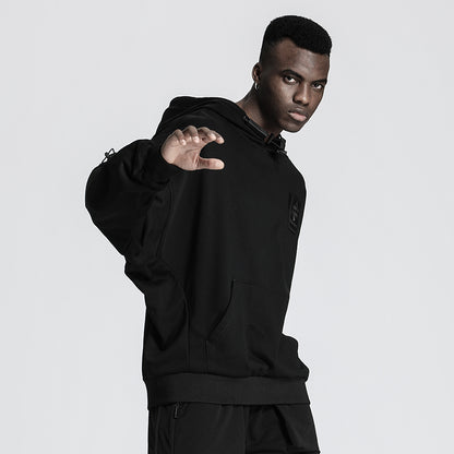 Patchwork panel Warrior Hoodies & Sweatshirts With Adjustable Drawstring For men