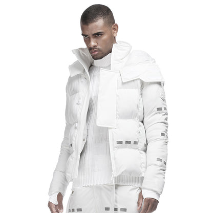 Cropped Length Warrior Padded Jackets With Magnetic Buckles For men