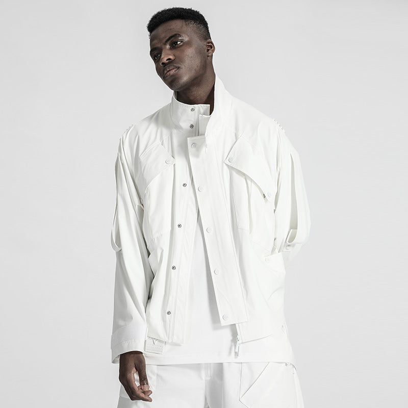 Cyberpunk Aesthetic Warrior Jackets With Multi-Pocket Design For men