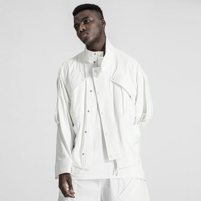 Cyberpunk Aesthetic Warrior Jackets With Multi-Pocket Design For men