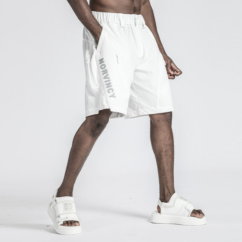 Futuristic Design Warrior Shorts With Multi-Pocket Design For men