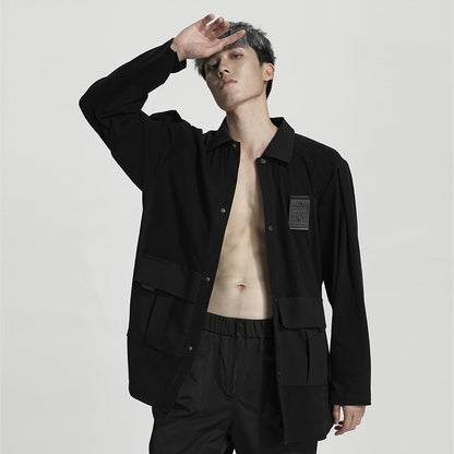 Utilitarian Warrior Shirts With Multi-Pocket Design For men