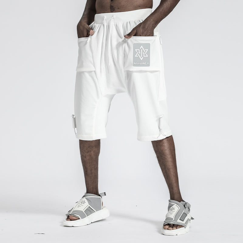 Futuristic Design Warrior Shorts With Multi-Pocket Design For men
