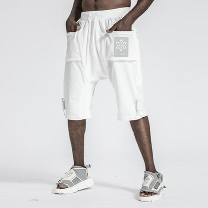 Futuristic Design Warrior Shorts With Multi-Pocket Design For men