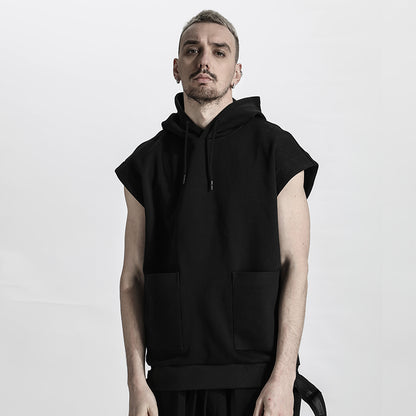 Minimalist Warrior Tank Tops (Sleeveless Tops) With Ribbed Cuffs/Hem For men