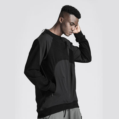 Patchwork panel T-Shirts With Durable Ripstop For men