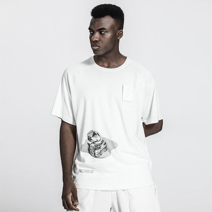 Loose/Relaxed Fit Warrior T-Shirts With Patchwork panel For men