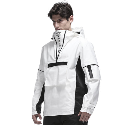 Cyberpunk Aesthetic Warrior Windbreakers With Multi-Pocket Design For men