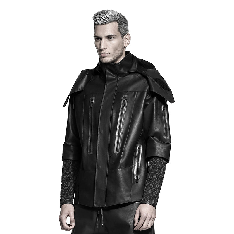 Cyberpunk Aesthetic Warrior Jackets With Ribbed Cuffs/Hem For men