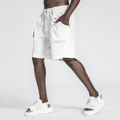 Futuristic Design Warrior Shorts With Multi-Pocket Design For men