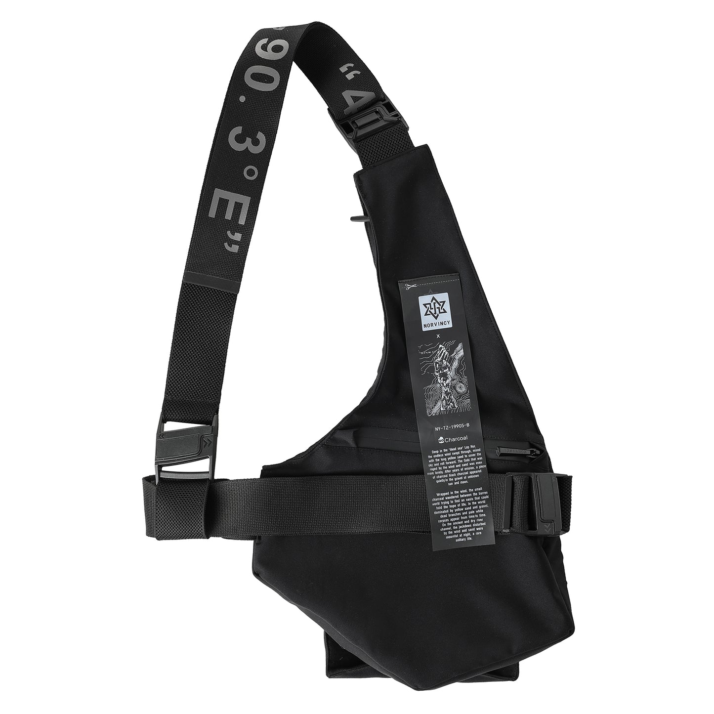 Techwear Style Warrior Bags (Backpacks & Bags) With Magnetic Buckle Black Sling Bag For men