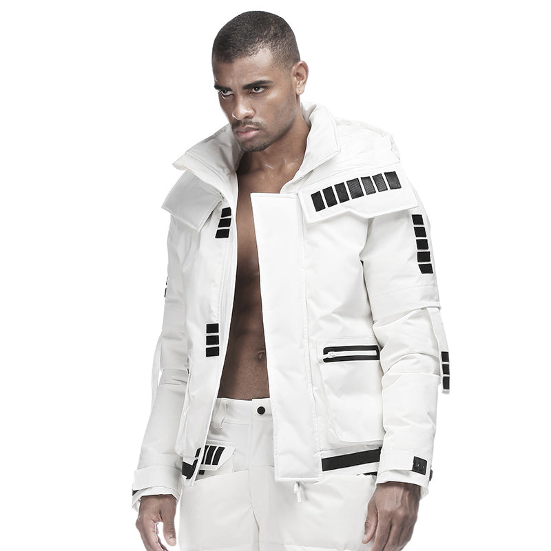 Futuristic Design Warrior Down Jackets With Multi-Pocket Design For men