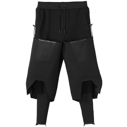 Patchwork panel Warrior joggers With Elastic Waistband For men