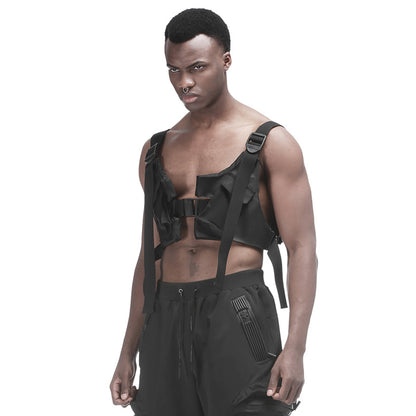 Cyberpunk Aesthetic Warrior Vests With Multi-Pocket Design For men