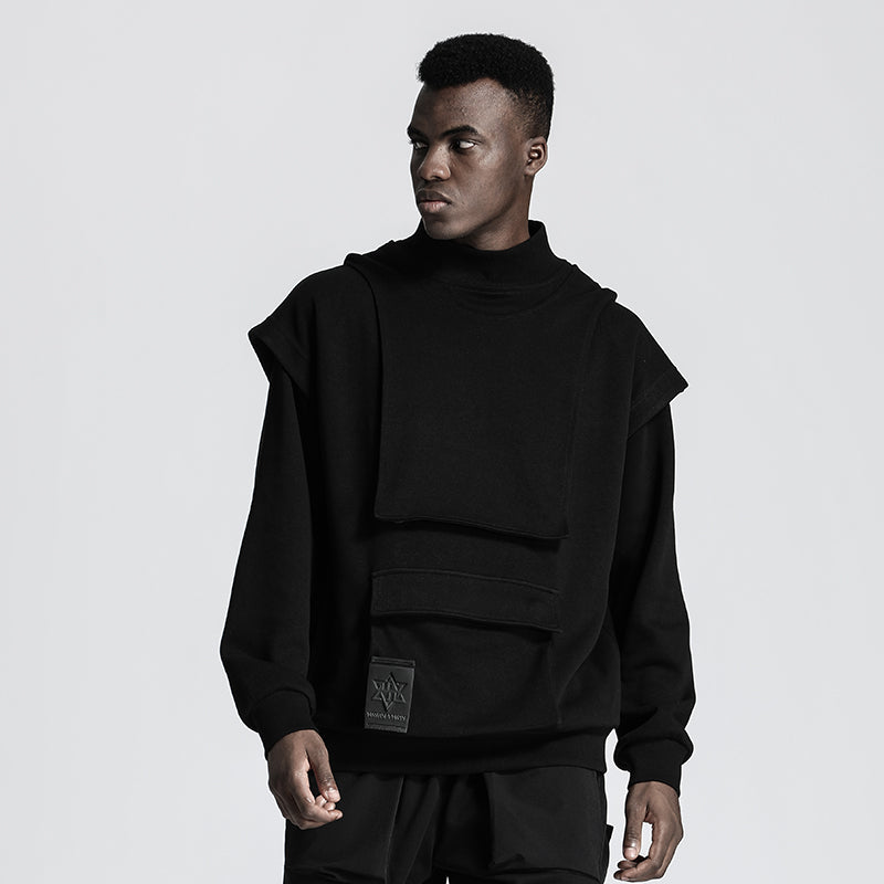 Patchwork panel Warrior Knitwear With Multi-Pocket Design For men