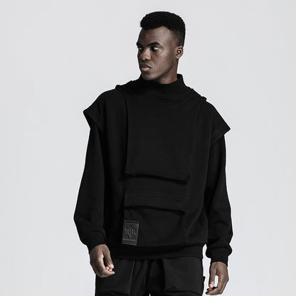 Patchwork panel Warrior Knitwear With Multi-Pocket Design For men