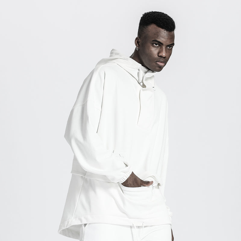 Patchwork panel Warrior Hoodies & Sweatshirts With Adjustable Drawstring For men