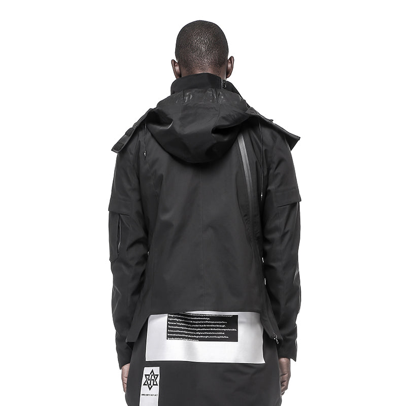 Cyberpunk Aesthetic Warrior Windbreakers With Multi-Pocket Design For men