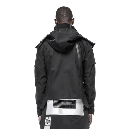 Cyberpunk Aesthetic Warrior Windbreakers With Multi-Pocket Design For men