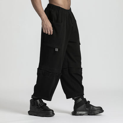 Patchwork panel Warrior Sweatpants With Adjustable Drawstring For men
