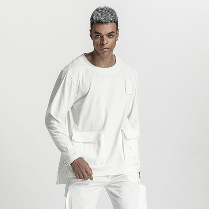 Patchwork panel Warrior T-Shirts With Ribbed Cuffs/Hem For men