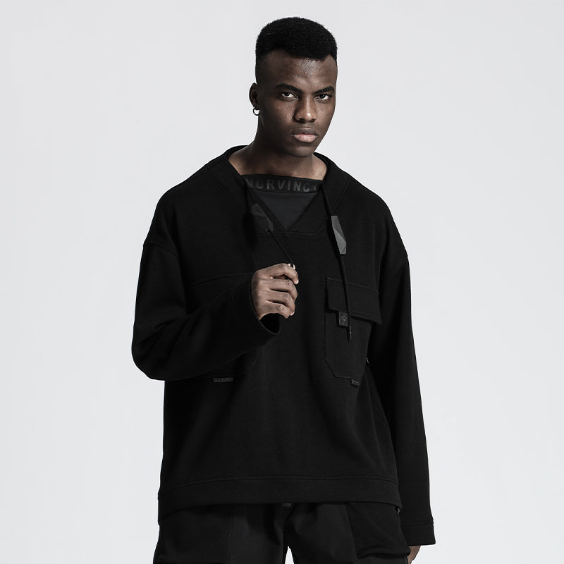 Utilitarian Warrior Hoodies & Sweatshirts With Adjustable Drawstring For men
