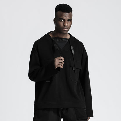 Utilitarian Warrior Hoodies & Sweatshirts With Adjustable Drawstring For men