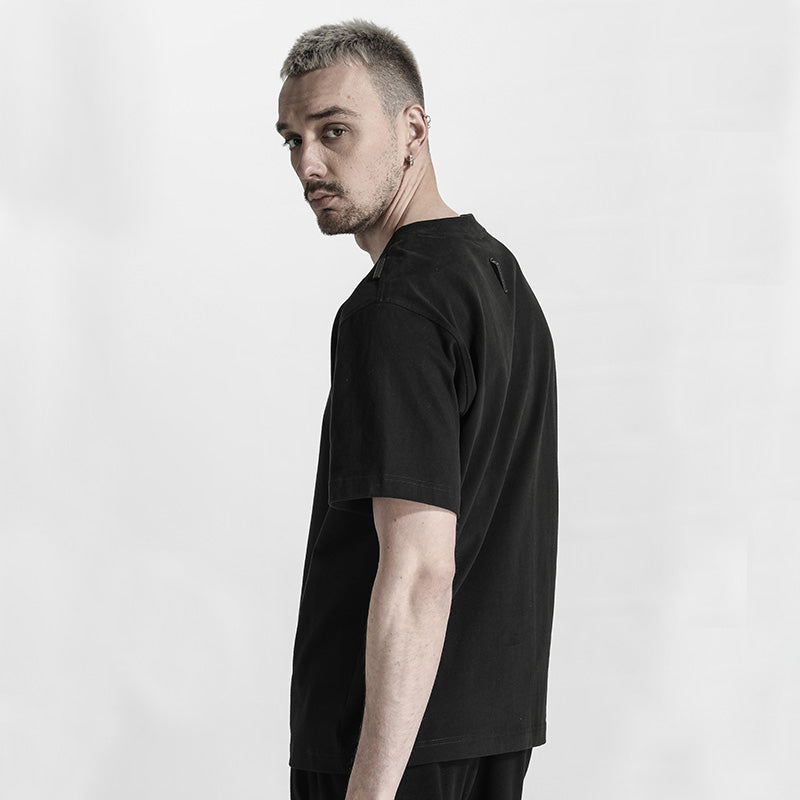 Patchwork panel Warrior T-Shirts With Multi-Pocket Design For men