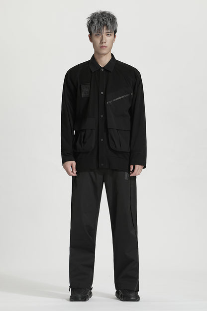 Utilitarian Warrior Shirts With Multi-Pocket Design For men