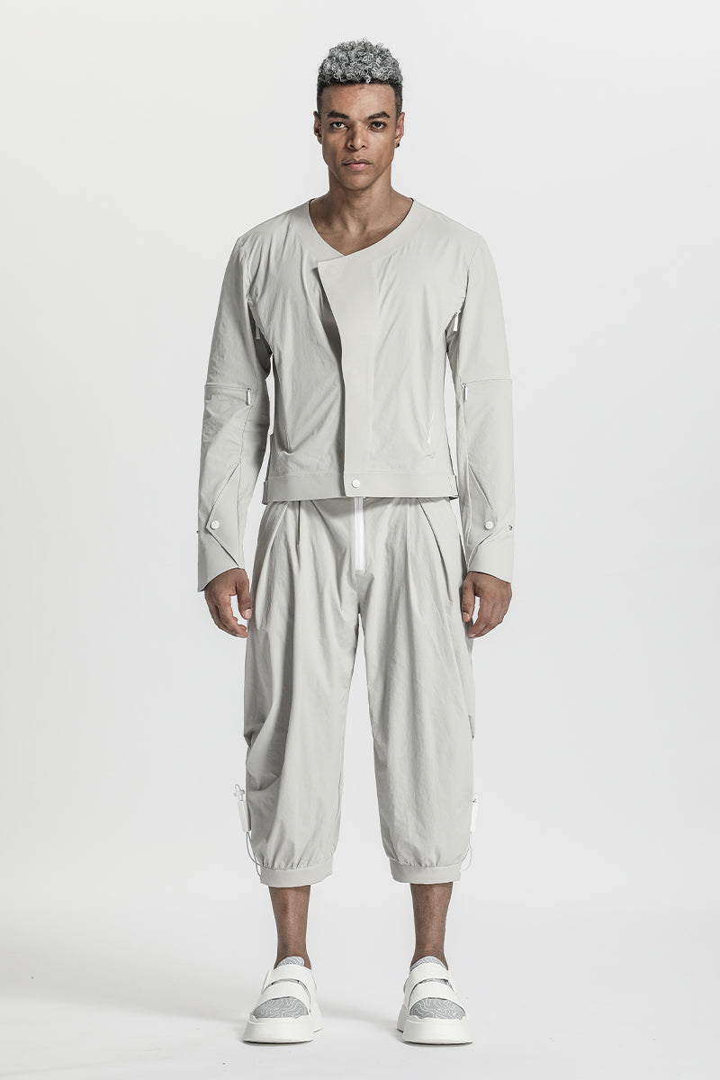 Cropped Length Warrior Jackets With Magnetic Buckles For men