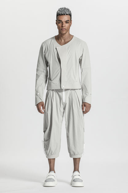 Cropped Length Warrior Jackets With Magnetic Buckles For men