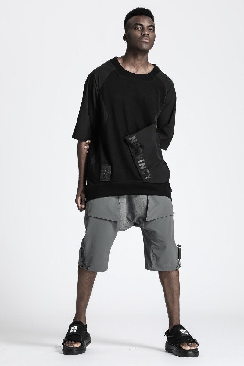 Patchwork panel Warrior T-Shirts With Durable Ripstop For men