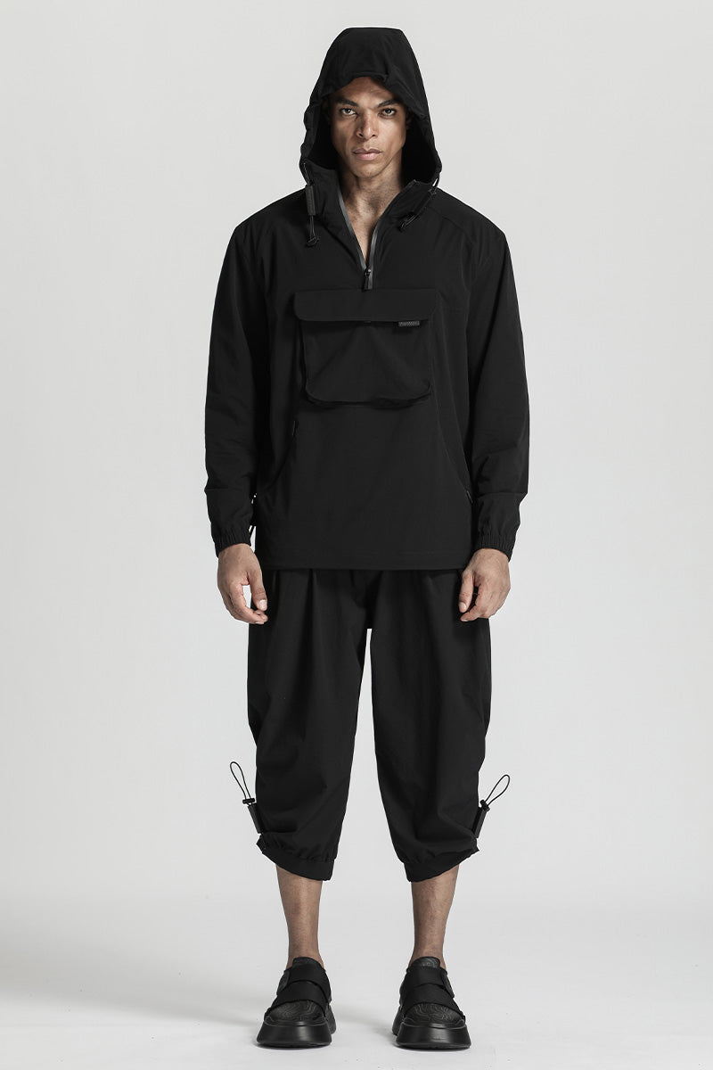 Techwear Style Warrior Jackets With Adjustable Drawstring For men
