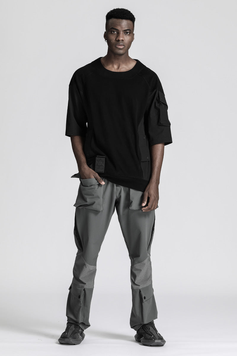 Patchwork panel Warrior T-Shirts With Durable Ripstop For men