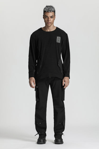 Utilitarian Warrior T-Shirts With Ribbed Cuffs/Hem For men
