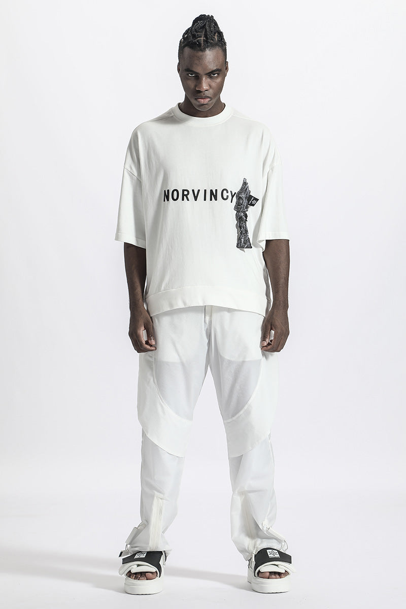 Streetwear Warrior T-Shirts With Ribbed Cuffs/Hem For men
