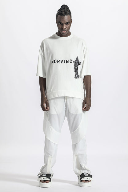 Streetwear Warrior T-Shirts With Ribbed Cuffs/Hem For men