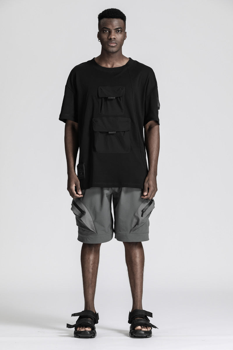 Streetwear Warrior T-Shirts With Multi-Pocket Design For men