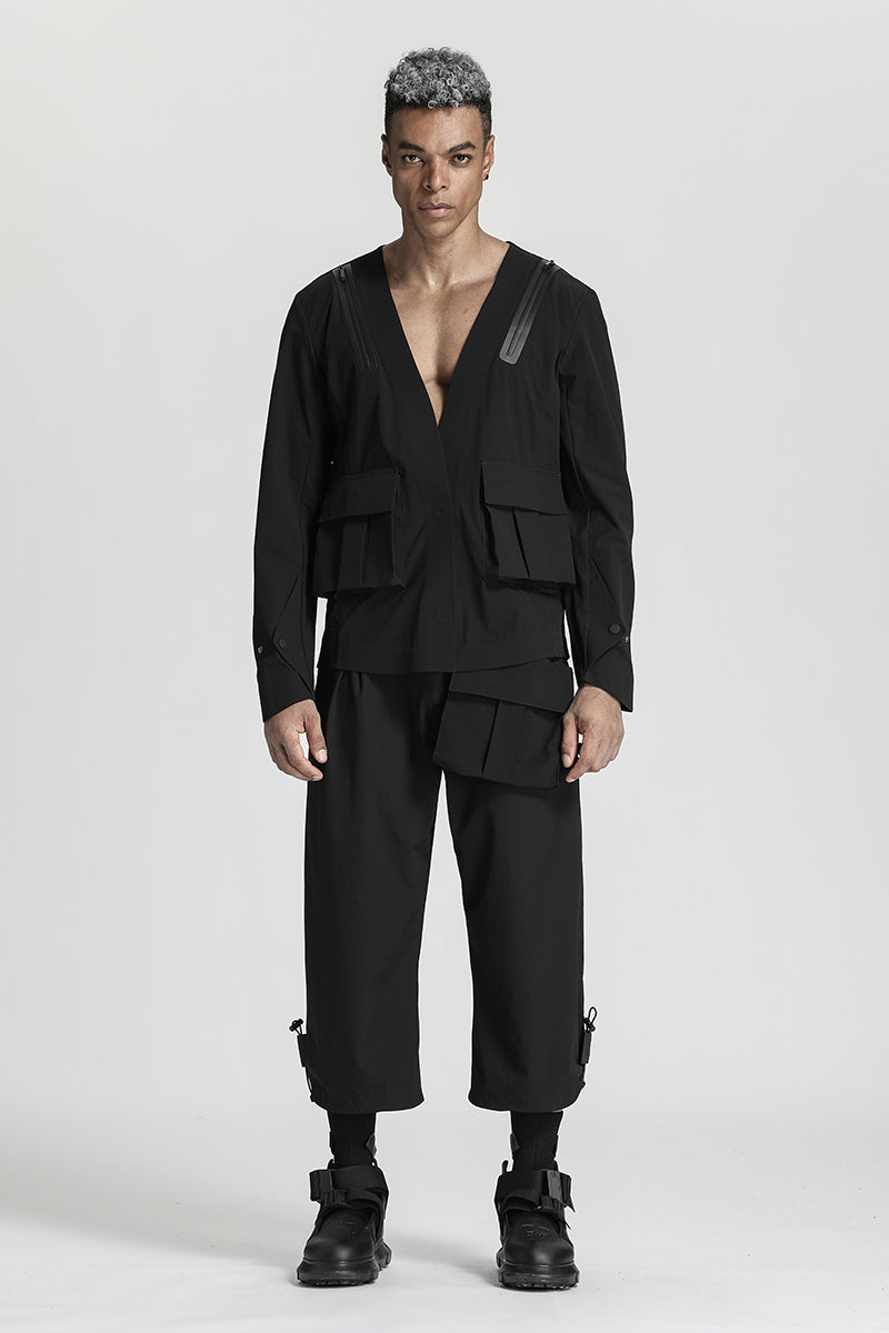 Futuristic Design Warrior Jackets With Magnetic Buckles For men