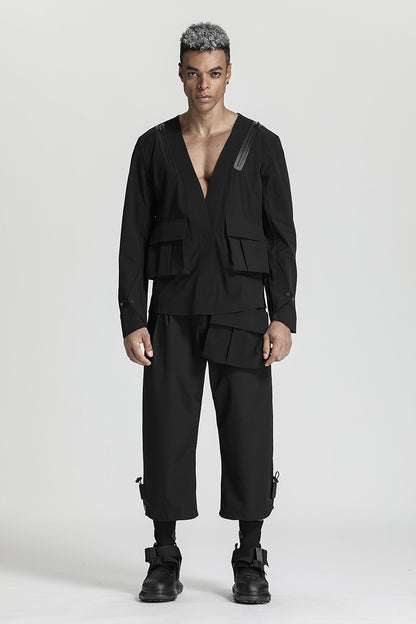 Futuristic Design Warrior Jackets With Magnetic Buckles For men