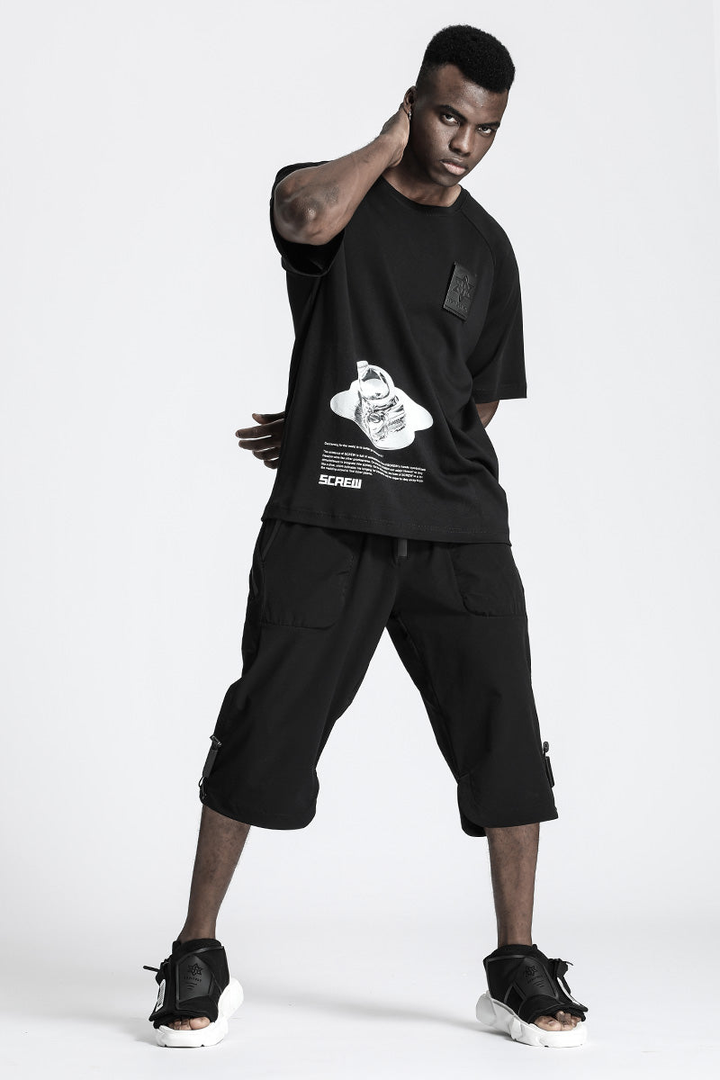 Loose/Relaxed Fit Warrior T-Shirts With Patchwork panel For men
