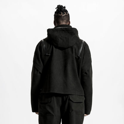 Cropped Length Warrior Jackets With Multi-Pocket Design For men