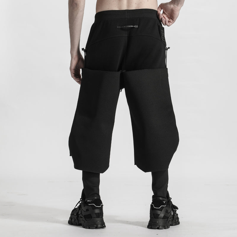 Patchwork panel Warrior joggers With Elastic Waistband For men