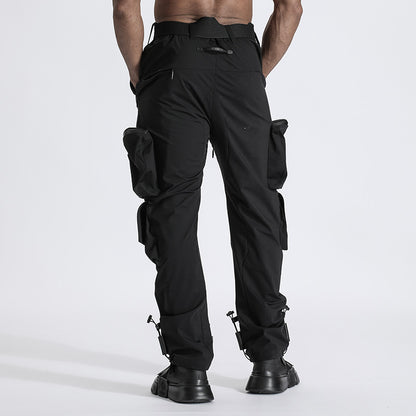 Utilitarian Warrior Cargo Pants With Elastic Waistband For men