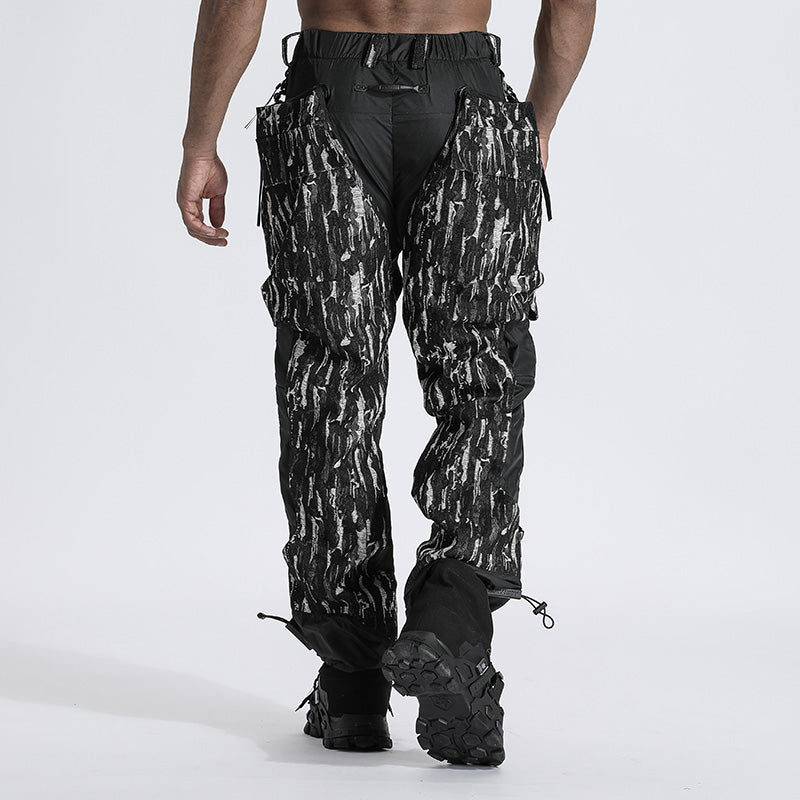 Patchwork panel Warrior joggers With Windproof For men