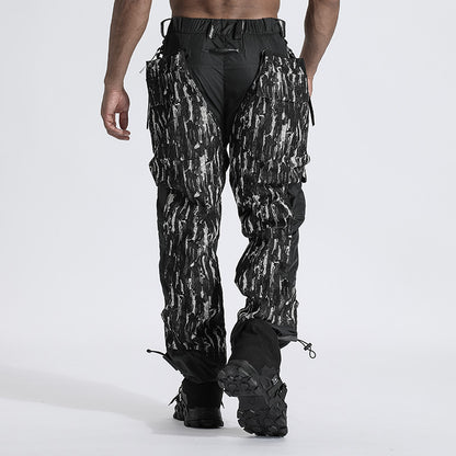 Patchwork panel Warrior joggers With Windproof For men