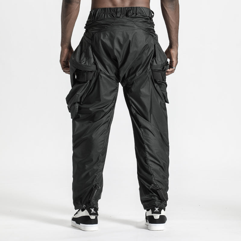 Futuristic Design Warrior Cargo Pants With Adjustable Drawstring For men