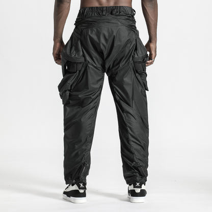 Futuristic Design Warrior Cargo Pants With Adjustable Drawstring For men