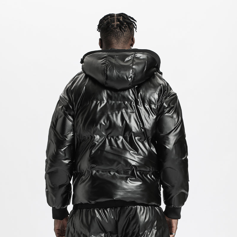 Cyberpunk Aesthetic Warrior Padded Jackets With Zip-Off Sleeves For men